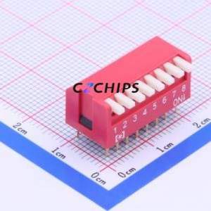 VPG/S-08HG-R DIP Switch Through hole Component (THT) Switch Piano Key Single Pole Single Throw 8 2.54mm - Product Image 1