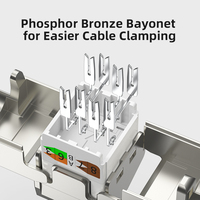 Connecteur mâle RJ45 Cat.7 HY Connect HRJ-P88F-A avec LED, plaqué or, alliage de zinc argenté T568B pour systèmes réseau