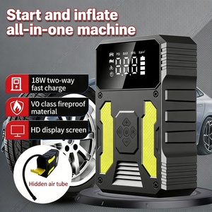 Yueming Nouveau Compresseur d'Air Portable 12V 26640mAh ABS pour Pneus avec Manomètre Numérique et Moniteur de Pression des Pneus, <span class=keywords><strong>Pince</strong></span> Intelligente pour Voiture - Product Image 4