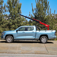 Grúa Hidráulica Pequeña de 1 Tonelada y 800 Kg, Grúa Telescópica Mini para Camioneta, Venta Directa de Fábrica en China