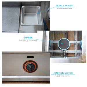 Plaque de cuisson commerciale multifonctions pour crêpes Plaque de cuisson à <span class=keywords><strong>gaz</strong></span> avec <span class=keywords><strong>friteuse</strong></span> à <span class=keywords><strong>gaz</strong></span> - Product Image 4