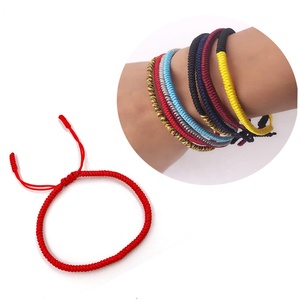 マルチカラーアジャスタブルノットレッドロープブレスレット編組メンズマクラメノット仏教チベットラッキーブレスレット - Product Image 2