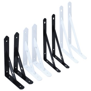 Supports D'étagère Muraux Industriels Noirs - Lot De 6 Pièces