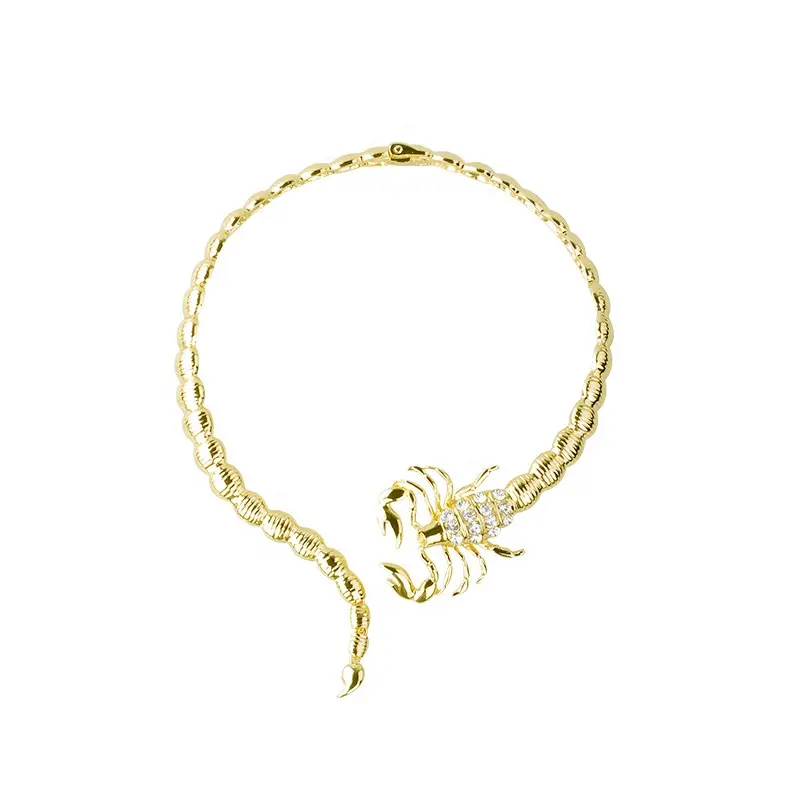 Di lusso 2020 New Retro Vintage Scorpion Animale di Fascino Della Collana Del Choker Placcato Oro Wired Lucidatura Punk Hip Hop Dei Monili del Regalo Delle Donne