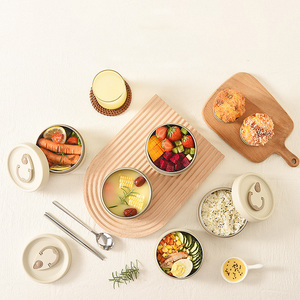 Conteneurs alimentaires thermiques Boîte à <span class=keywords><strong>lunch</strong></span> Bento avec sac à <span class=keywords><strong>lunch</strong></span> isolé Boîte à <span class=keywords><strong>lunch</strong></span> thermique sous vide en acier inoxydable - Product Image 3