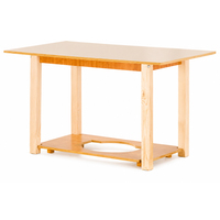 Table à manger carrée moderne en bois massif Camilla avec base chauffante pour une utilisation hivernale à la maison