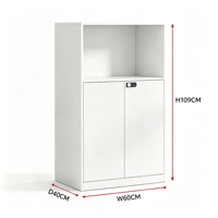 Moderno Gabinete de Almacenamiento Metálico Blanco con Cerradura para Oficina, Diseño Abierto, con Cerradura de Código, Ecológico y Duradero para Oficina en Casa