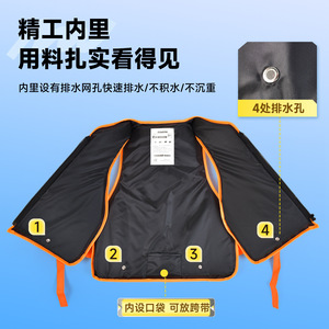 Gilet de sauvetage Siman 50N, flottabilité en mousse NBR, tailles S, M, L, XL, XXL, XXXL, pour la navigation, la pêche, le surf et la natation - Product Image 4