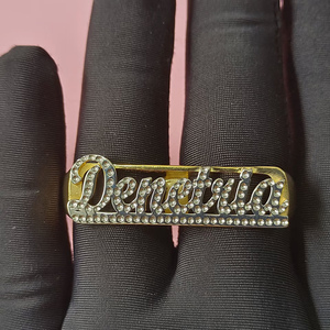 힙합 맞춤형 3D 손가락 이름표 반지 금도금 여성 남성 맞춤형 문자 반지 선물용 - Product Image 4