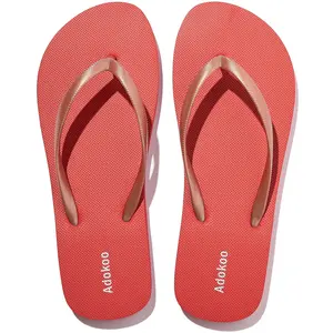 UG Red custom slippers Simple hotel guestroom flip flop non-slip bottoming oem bulk logo slippers for bathroom