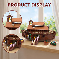 Gobricks Custom MOC Grand Ensemble de Blocs de Construction Arche de Noé, Modèle de Navire Ancien de Grande Taille, Briques DIY, Jouet MOC, Arche Historique