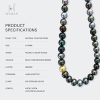 Collier de perles de Tahiti de haute qualité pour femmes, 8,5-9 mm, forme naturelle d'eau de mer, qualité AAAA