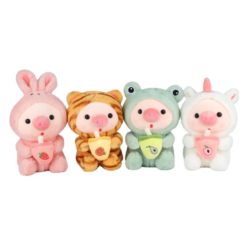 Venta caliente Boba Doll Toy Plush Bubble Tea Milk Stuffed Animal Plush Toy Soft Toy Pink Pig Doll