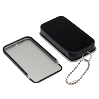 Boîte en métal rectangulaire coulissante personnalisée avec porte-clés, étui à pilules en forme de cœur orné de strass, emballage pour bonbons mentholés
