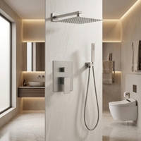 Système de douche encastré haute pression, ensemble de douche de salle de bain avec pomme de douche de 8 à 12 pouces et douchette à main, robinets de pluie combinés
