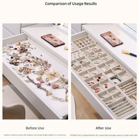 Organisateur de bijoux multifonctionnel, plateau pour bagues et colliers, séparateur de tiroir de coiffeuse, doublure en velours exquise, fabriqué en Chine