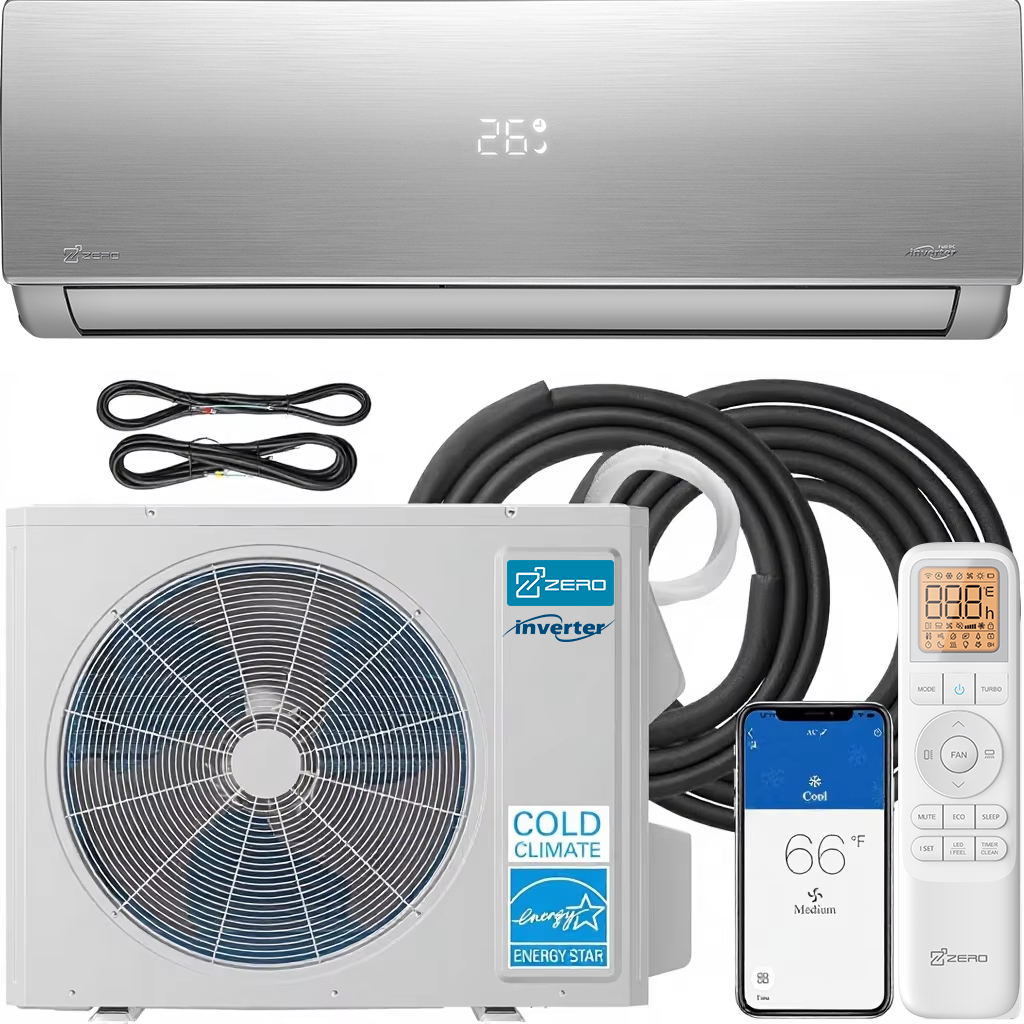 ZERO 18000 BTU 24.5 SEER Energy Star Mini-Split <strong>AC</strong> Heating WiFi-Enabled <strong>Inverter</strong> <strong>R</strong>-<strong>32</strong> Refrigerant App-Controlled Household Hotel