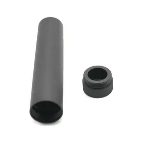 Brass Aluminum Pipe Fitting CNC Turning Machined Parts Black Round Tube with Cap