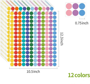Đầy Màu Sắc Màu Dot Dán Vòng Giấy Nhãn Màu Mã Hó<span class=keywords><strong>a</strong></span> Vòng Tròn Chấm Cho Monther Củ<span class=keywords><strong>a</strong></span> Ngày Giáng Sinh Sinh Nhật Thẻ Quà Tặng - Product Image 6