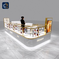 Weißgold Parfüm Store Vitrine Edelstahl Rahmen abschließbare Glas Vitrine Einzelhandel Duft Counter Möbel Design