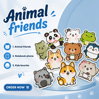 Autocollants animaux kawaii personnalisés, imperméables, en vinyle découpé, pour ordinateur portable, bouteille d'eau, téléphone, journal et cadeaux