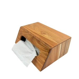 Caja de pañuelos de madera de acacia, de sobremesa, multiusos, para uso en el hogar, la oficina o el hotel. - Product Image 2