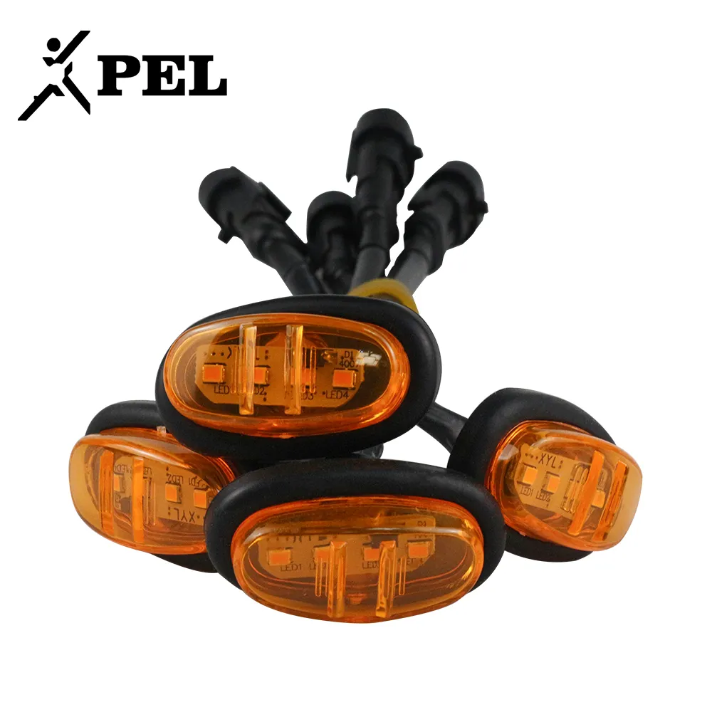 PEL Đèn Led Chạy Ban Ngày Lưới Tản Nhiệt Xe Hơi Sáng Cao 4 Chiếc 5 Chiếc 6 Chiếc Đèn Led Màu Vàng Đèn Pha Trang Trí Đèn Led DRL Cho Xe Hơi