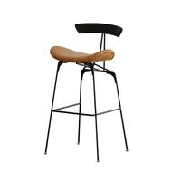 Tabouret de bar commercial moderne, structure métallique de haute qualité, dossier en bois, chaise de bar pour restaurant, café, hôtel, projet de mobilier