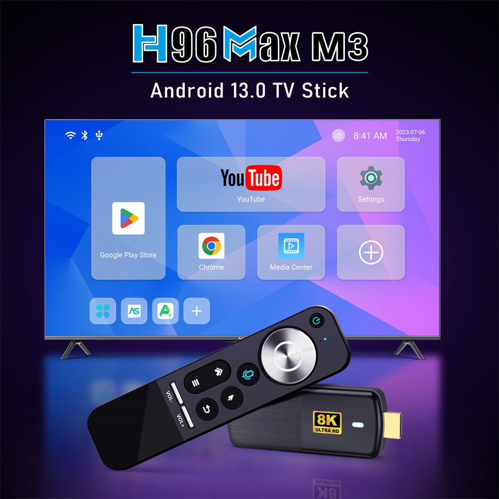 H96สูงสุด M3 Android 13.0ทีวีสติ๊ก