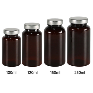 Botella redonda de PET blanco y negro de MOQ bajo, tapas de hojalata brillante de 100ml y 150ml, aprobadas por la FDA para píldoras de selenio, aperitivos probióticos - Product Image 6