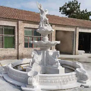 Custom Large Marble Lion Water Fountains Large Custom Made Marble Figure Sculpture Water Fountain For Outdoor