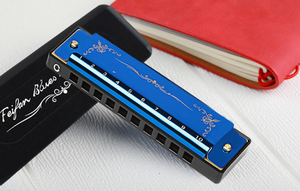 Blues 10 fori C chiave armonica principiante ingresso studente strumento Blues in rame piatto del sedile armonica - Product Image 5