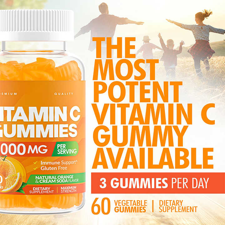 Wholesale Vitamin C Zinc & Herbal Extracts Immune & Collagen Support Multivitamin Gummies Gummy Candy Dosage Form