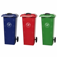 Poubelle en acier de grande capacité avec couvercle et roues, bac à déchets en métal pour usage municipal et industriel