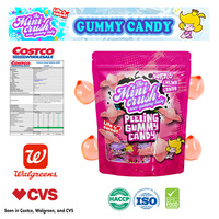 Vente en gros de bonbons gommeux pelables en forme de pêche, bonbons à peler uniques certifiés Halal dans un sac d'emballage