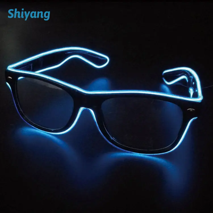 Halloween blinking light party decoration LED glow in dark EL sunglasses LED glowing glasses