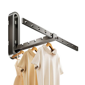 Séchoir à vêtements mural pliable à ventouse, à barre unique, pour usage domestique et balcon - Product Image 1