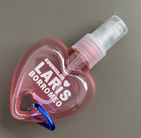 Nouveau Flacon Distributeur de Savon Liquide Désinfectant en Forme de Cœur 50ml avec Porte-clés et Pompe Pulvérisatrice Sérigraphiée – Édition 2027