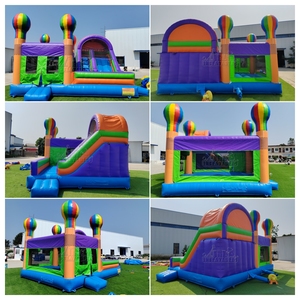 Château gonflable commercial pour enfants en forme de montgolfière avec toboggan, maison de saut gonflable en PVC pour la location événementielle - Product Image 6