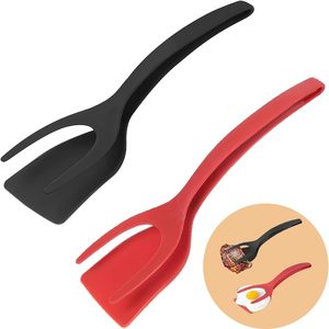 2-in-1 Egg Flipper Spatel zange Antihaft-Silikon griff und Flip-Kochute nsilien für Omeletts Pfannkuchen Fisch und <span class=keywords><strong>Burger</strong></span> - Product Image 1