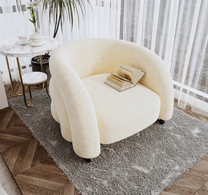 Lazy Wind Pink Single <b>Sofa</b> for <b>Small</b>-Living Space Living Room Bedroom Balcony Cream Style Furniture Trendy Casual <b>Sofa</b> Chair - Product Image 3