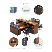 Cabines de bureau modernes en bois pour 6 personnes Bureau de travail en MDF pour la maison ou l'école pour le mobilier  bureau