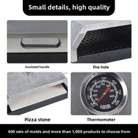 Four à pizza au gaz propane professionnel robuste en acier inoxydable 35x40cm avec logo personnalisé, directement de l'usine, pour barbecue