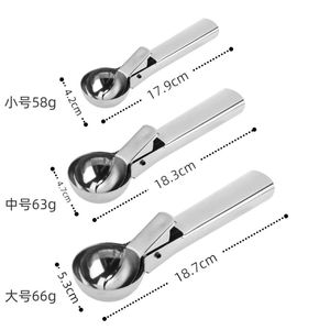 Cuchara para helado de acero inoxidable, 3 tamaños, con resorte, para uso doméstico y en restaurantes - Product Image 5