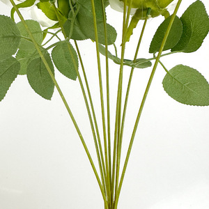 Ramo de Rosas Artificiales de 9 Cabezas, Flores de Seda de 43 cm de Altura, Simulación Realista, Decoraciones para Bodas - Product Image 1