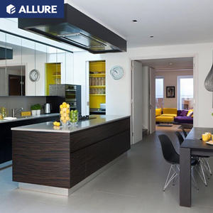 Allure armadio da <span class=keywords><strong>cucina</strong></span> prefabbricato in laminato uv laccato grigio lucido con rivestimento prefabbricato - Product Image 4