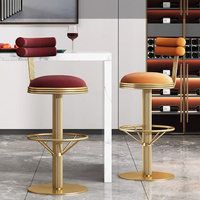 Chaises de bar modernes, tabourets de bar en métal, avec accoudoirs, en acier doré, mobilier de restaurant pour cuisine, option OEM ODE acceptée, tabouret de bar pivotant