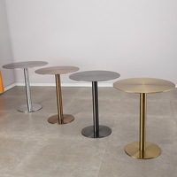 Table basse moderne en acier inoxydable, table d'appoint, table ronde commerciale, mobilier de salon en or pour salon de beauté, maison, hôtel