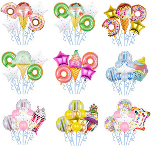 ชุดลูกโป่งฟอยล์อะลูมิเนียมลายการ์ตูนโดนัท ไอศกรีม และลูกอม สำหรับตกแต่งงานเทศกาลวันหยุด งานวันเกิด และงานปาร์ตี้ - Product Image 6