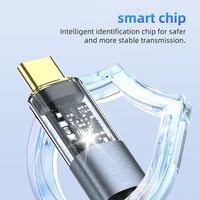 Câble de données USB Type-C vers Type-C à charge rapide 3A 60W 20V avec affichage numérique, tressé en nylon, pour appareil photo et ordinateur